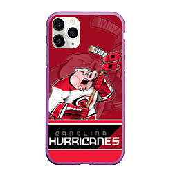 Чехол iPhone 11 Pro матовый Carolina Hurricanes, цвет: 3D-фиолетовый