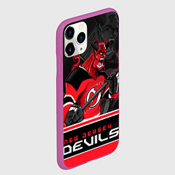 Чехол iPhone 11 Pro матовый New Jersey Devils, цвет: 3D-фиолетовый — фото 2