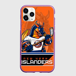 Чехол iPhone 11 Pro матовый New York Islanders, цвет: 3D-фиолетовый