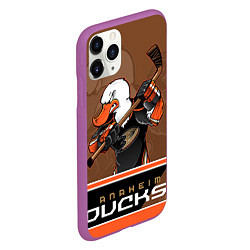 Чехол iPhone 11 Pro матовый Anaheim Ducks, цвет: 3D-фиолетовый — фото 2