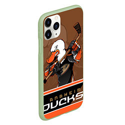 Чехол iPhone 11 Pro матовый Anaheim Ducks, цвет: 3D-салатовый — фото 2