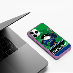 Чехол iPhone 11 Pro матовый Vancouver Canucks, цвет: 3D-фиолетовый — фото 2