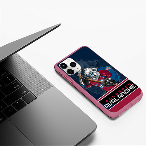 Чехол iPhone 11 Pro матовый Colorado Avalanche / 3D-Малиновый – фото 3