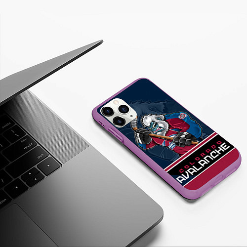 Чехол iPhone 11 Pro матовый Colorado Avalanche / 3D-Фиолетовый – фото 3