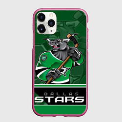 Чехол iPhone 11 Pro матовый Dallas Stars, цвет: 3D-малиновый