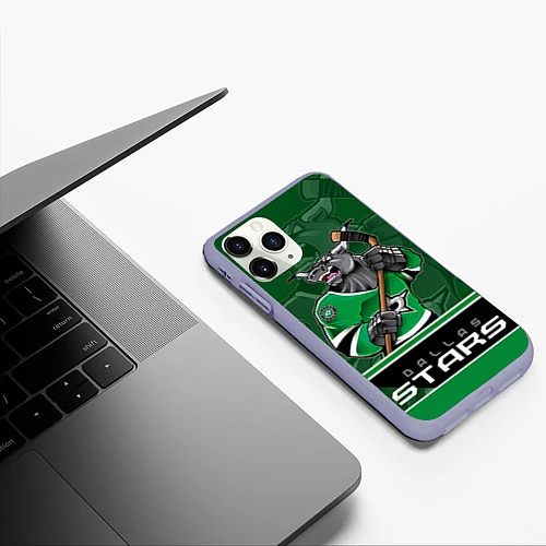 Чехол iPhone 11 Pro матовый Dallas Stars / 3D-Светло-сиреневый – фото 3