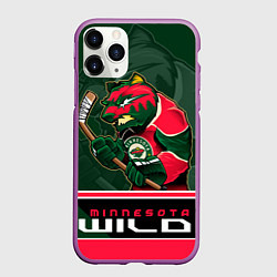 Чехол iPhone 11 Pro матовый Minnesota Wild, цвет: 3D-фиолетовый