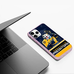 Чехол iPhone 11 Pro матовый Nashville Predators, цвет: 3D-розовый — фото 2