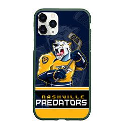 Чехол iPhone 11 Pro матовый Nashville Predators, цвет: 3D-темно-зеленый