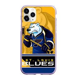 Чехол iPhone 11 Pro матовый St. Louis Blues, цвет: 3D-светло-сиреневый