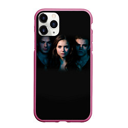 Чехол iPhone 11 Pro матовый Vampire Trio, цвет: 3D-малиновый