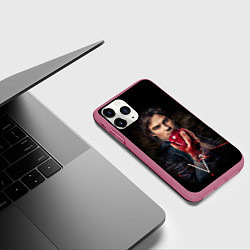 Чехол iPhone 11 Pro матовый Damon Salvatore V3, цвет: 3D-малиновый — фото 2