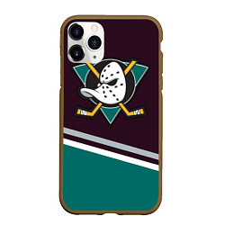 Чехол iPhone 11 Pro матовый Anaheim Ducks, цвет: 3D-коричневый