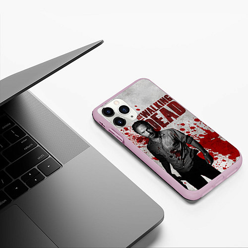 Чехол iPhone 11 Pro матовый Walking Dead: Rick Grimes / 3D-Розовый – фото 3