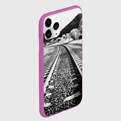 Чехол iPhone 11 Pro матовый Железная дорога, цвет: 3D-фиолетовый — фото 2