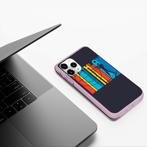 Чехол iPhone 11 Pro матовый Радужный спорт / 3D-Розовый – фото 3