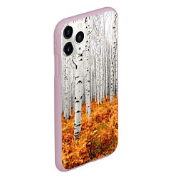 Чехол iPhone 11 Pro матовый Березовая роща, цвет: 3D-розовый — фото 2