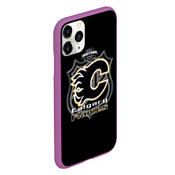 Чехол iPhone 11 Pro матовый Calgary Flames Team, цвет: 3D-фиолетовый — фото 2