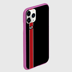 Чехол iPhone 11 Pro матовый Mass Effect N7, цвет: 3D-фиолетовый — фото 2