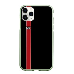 Чехол iPhone 11 Pro матовый Mass Effect N7, цвет: 3D-салатовый