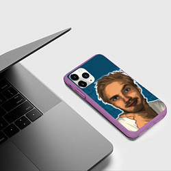 Чехол iPhone 11 Pro матовый Pew die pie, цвет: 3D-фиолетовый — фото 2