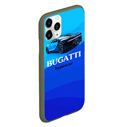 Чехол iPhone 11 Pro матовый Bugatti hypercar, цвет: 3D-темно-зеленый — фото 2