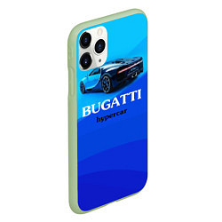 Чехол iPhone 11 Pro матовый Bugatti hypercar, цвет: 3D-салатовый — фото 2