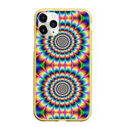 Чехол iPhone 11 Pro матовый Grazy fractal, цвет: 3D-желтый