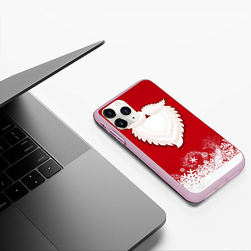 Чехол iPhone 11 Pro матовый Дед мороз / 3D-Розовый – фото 3