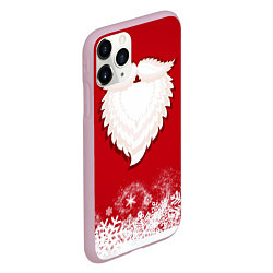 Чехол iPhone 11 Pro матовый Дед мороз, цвет: 3D-розовый — фото 2
