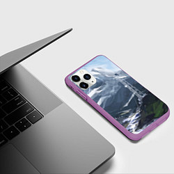 Чехол iPhone 11 Pro матовый Горы Алтая, цвет: 3D-фиолетовый — фото 2