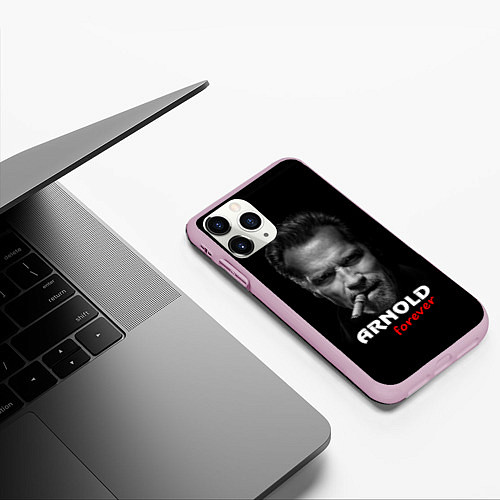 Чехол iPhone 11 Pro матовый Arnold forever / 3D-Розовый – фото 3