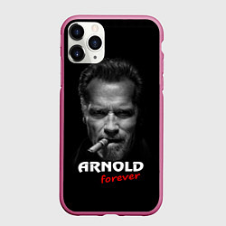 Чехол iPhone 11 Pro матовый Arnold forever, цвет: 3D-малиновый