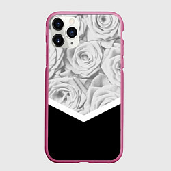 Чехол iPhone 11 Pro матовый Розы, цвет: 3D-малиновый