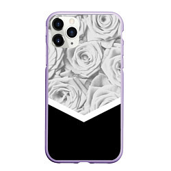 Чехол iPhone 11 Pro матовый Розы, цвет: 3D-светло-сиреневый