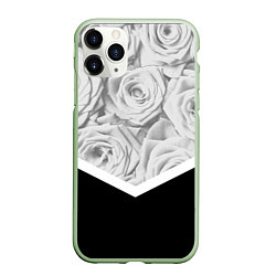 Чехол iPhone 11 Pro матовый Розы, цвет: 3D-салатовый