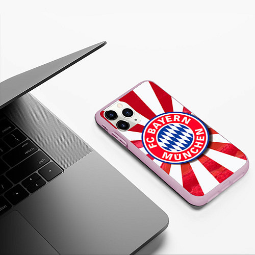 Чехол iPhone 11 Pro матовый FC Bayern / 3D-Розовый – фото 3