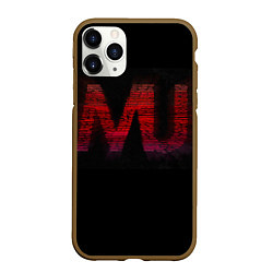 Чехол iPhone 11 Pro матовый Manchester United team, цвет: 3D-коричневый