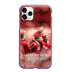 Чехол iPhone 11 Pro матовый Manchester United, цвет: 3D-фиолетовый