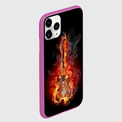 Чехол iPhone 11 Pro матовый Адская гитара, цвет: 3D-фиолетовый — фото 2