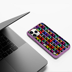 Чехол iPhone 11 Pro матовый The Beatles: pop-art, цвет: 3D-фиолетовый — фото 2
