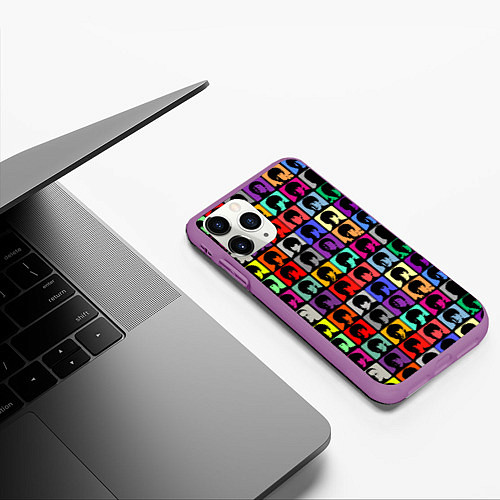 Чехол iPhone 11 Pro матовый The Beatles: pop-art / 3D-Фиолетовый – фото 3