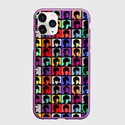 Чехол iPhone 11 Pro матовый The Beatles: pop-art, цвет: 3D-фиолетовый