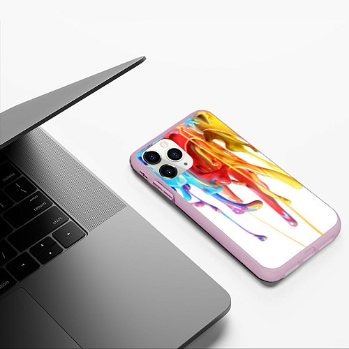 Чехол iPhone 11 Pro матовый Краска / 3D-Розовый – фото 3