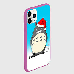 Чехол iPhone 11 Pro матовый Тоторо под снегом, цвет: 3D-фиолетовый — фото 2
