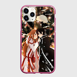 Чехол iPhone 11 Pro матовый Мастера меча, цвет: 3D-малиновый