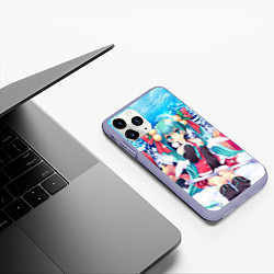 Чехол iPhone 11 Pro матовый Мику с подарками, цвет: 3D-светло-сиреневый — фото 2