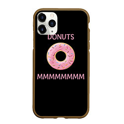 Чехол iPhone 11 Pro матовый Donuts, цвет: 3D-коричневый