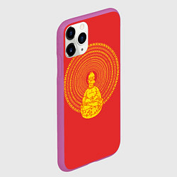 Чехол iPhone 11 Pro матовый Гомер медитирует, цвет: 3D-фиолетовый — фото 2