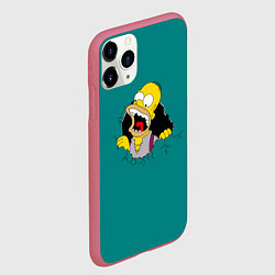 Чехол iPhone 11 Pro матовый Alien-Homer, цвет: 3D-малиновый — фото 2